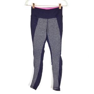 Lululemon Wunder Under leggings purple grey herringbone Color Blocked Size 4
